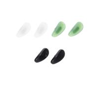 ifundom 3 Paires de Plaquettes Nasales Antidérapantes en Verre et Alliage Coussinets de Nez pour Lunettes à Petit Pont Couleurs Noir Blanc Vert Kit de Réparation Lunettes Confort