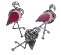 ifundom 3 pièces Broche Flamant Forme de Flamant Pin S Cartoon Léger Alliage pour Écharpe Manteau Robe Cadeau Anniversaire Femme Bijoux Mode