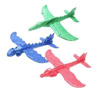 ifundom 3 pièces Lot de Avions Mousse Epp à Lancer pour Garçon Fille Modèles Dinosaures et Dragons Léger et Flexible Cadeau Garçon Fille Apprentissage Aéronautique et Couleur Aléatoire