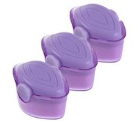 ifundom 3 Pièces Pinceau Applicateur de Crème Solaire Portable Pourpre à Poils Synthétiques Oval avec Capuchon, Absorption Rapide et Maquillage sans Traces, pour Voyage