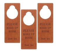 ifundom 3 Pièces Plaque Suspendue de Porte en PU Marron Panneau de Sommeil | Affichage Rapide du Message, Finition Simple, pour Porte de Chambre D’garçon Fille et Nurserie