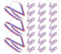 ifundom 30 Cordons Porte-Médailles Tour de Cou en Polyester Doux avec Attache Métallique Sécurisée, Rubans de Récompense aux Trois Couleurs Rouge Bleu Blanc, Lot de 30 pour Compétitions