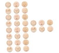 ifundom 30 Pièces carte jalon bébé cartes de bois de croissance infantile accessoire nouveau-né colle décor étape importante pour bébé marqueur de jalon en bois CD accessoires
