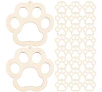 ifundom 30 Rondelles en Bois Naturel de Pattes de Chien avec Trou et Corde de Chanvre Disques Décoratifs pour Bricolage Étiquettes Peinture et Artisanat Créatif Lot de 30 Pièces