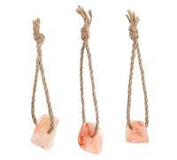 ifundom 3pièces Jeu De Mâchonnement pour Animal De Blocs De Sel Minéral pour Éducation Et Santé des Rongeurs Jouet pour Écureuils Lapins Et Hamsters avec Corde