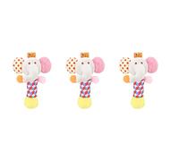 ifundom 3pièces Jouet Éducatif Pour Garçon Fille Avec Anneau De Secours Et Cloches Jouet à Secouer Cartoon Éléphant Pour Interaction Parent-garçon Fille