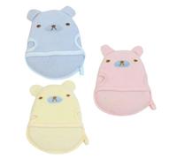 ifundom 3pièces Lingettes de Bain pour Garçon Fille Exfoliantes pour Corps et Nettoyage de Douche pour Tout-petits avec Manchon Élastique Unisexe