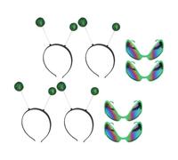 ifundom 4 Ensembles de Lunettes Décoratives en Plastique Vert pour Festival, Accessoires de Coiffure Confortables et Créatifs, pour Fêtes et Photos Entre Amis Couleur Couleur Aléatoire