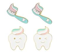 ifundom 4 Pièces Broche Dents Créative Épingle à Dents Pour Sac à Dos Broche Émail Pour Vêtements Cadeaux Mignonne