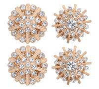 ifundom 4 Pièces Cache-boutons à Clip, Couvre-boutons Strass pour Vestes et Chemises, Or, Alliage de Zinc et Zircon, sans Couture, à Pression, Détachables, pour Manches de Chemise