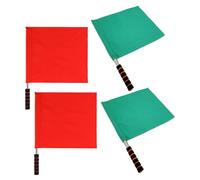 ifundom 4 Pièces Drapeaux de Signalisation à Main Drapeaux de Course Acier Inoxydable pour Arbitre et Événements pour Formation de Football et Commandement