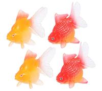 ifundom 4 Pièces Figurine de Poisson Rouge Miniature Plastique Statuette de Poissons Rouges Décoratifs pour Aquarium ou Jardin Miniature