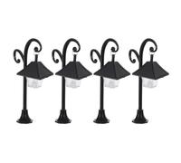ifundom 4 Pièces Lampadaire pour Maison de Poupée Vintage Éclairage LED Intégré, Matériau Abs, Taille 14,3x8x4,4cm, pour Maquettes de Rue Cour
