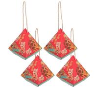 ifundom 4 Pièces Lot de Boîtes Cadeaux Carton Léger pour Friandises Du Nouvel An Décorations Festives Chinoises Coffrets Élégants pour Biscuits Chocolats et Petites Douceurs Design pour