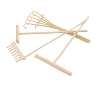 ifundom 4 pièces Mini Râteaux Sable Zen Bois pour Jardin Zen Miniature Outils de Décoration et Relaxation pour Maison et Bureau Accessoires pour Art du Sable