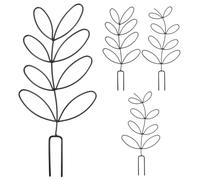 ifundom 4 Pièces Support de Plante Grimpante Construction Stable et Forme Feuille en Fer Noir Finition Mate pour Plantes D'intérieur Rebords de Fenêtres ou Étagères