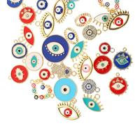 ifundom 40 Pendentifs en Alliage Œil Maléfique Breloques DIY pour Fabrication de Bijoux Accessoires Colliers et Bracelets Petits Charms Légers pour Créations Artisanales