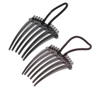 ifundom 4pièces Peigne à Cheveux Décoratif Noir Et Café Accessoires De Coiffure Pour Queue De Cheval Volume Et Style Élevé Pour Toutes Occasions