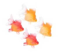 ifundom 4pièces Poisson Rouge Miniature Plastique Faux Poissons Flottants pour Aquarium Décorative Figurine De Carpe Koï Réaliste Eau Douce
