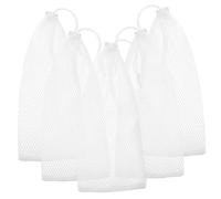 ifundom 5 Pièces en Maille d'oiseau de Plein air mangeoire Engrener Oiseaux d'alimentation pour Oiseaux de Filet d'alimentation Polyester Blanche