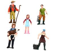 ifundom 5 pièces Figurines Miniatures de Ferme Peint Modèles Solides Échelle Décorations Garçon Fille et Collection Accessoires pour Scènes Miniatures et Modélisme Ferroviaire