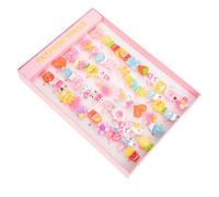 ifundom 50 Bagues en Résine à Motifs de Dessins Animés Transparentes pour Garçon et Filles, Anneaux de Fête Colorés, Jouets Bagues Légers et Solide, pour Anniversaires et Festivals