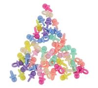 ifundom 50 Pièces Accessoires de tétine simulés perles de sucette charmes en vrac mini-charmes décor de bandeau breloques pour la fabrication de bijoux Plastique