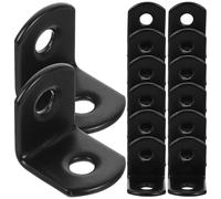 ifundom 50 Pièces Équerre D’angle en Acier Inoxydable, Support en L Noir | Installation Rapide, Gain de Place et Soutien Fiable, pour Maison et Usages Variés, Vis
