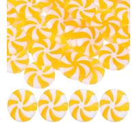 ifundom 50 Pièces Pendentif Sapin de Noël en Acrylique Jaune Perles Rondes Desserrées pour Décoration DIY et Créations Artisanales Festives