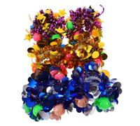 ifundom 6 pièces Cheerleading Wristbands With Bells For Lightweight PVC Hand Flowers With Round Star Heart Sequins For Kindergarten Dance And Holiday Sports Events