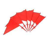 ifundom 6 Pièces de Drapeaux de Marquage de Pelouse en Plastique Abs, Triangles Rouges Faciles à Insérer pour Irrigation et Projets de Construction de Jardin