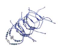 ifundom 6 Pièces Lot de Bracelets Œil Turc Ajustables pour Femmes et Hommes Bracelet Perlé Artisanat avec Perles Espaceuses pour Protection et Bijoux à Cordon Empilables pour Fêtes et