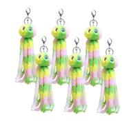 ifundom 6 Pièces Porte-clés Peluche Pieuvre Douce et Ornements Cartoon pour Sacs Cartables et Voiture Apaisant Multifonction pour Garçon Fille
