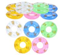 ifundom 60 pièces Lot de Mini Bouées Gonflables Multicolores pour Garçon Fille et Décoration Anneaux de Natation Caoutchouc pour Piscine Bassin et Accessoires Maison Poupée