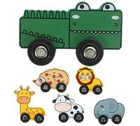 ifundom 6pièces Jouets De Train Bois avec Plateaux Animaux pour Garçon Fille Jouet Cognitif Éveil Et Apprentissage