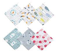 ifundom 6pièces Serviettes De Visage Coton Lavables Pour De Lingettes Carrées Colorées Aléatoires Pour Nourrissons Et Garçon Fille