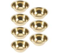 ifundom 7 Pièces Bol D'offrande Bouddhiste en Laiton Doré, Style Rétro pour | Décoration Zen Intérieure, Usage Rituel, pour Salle de Thé et Pièces Paisibles
