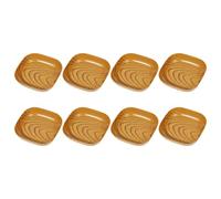 ifundom 8 Pièces Assiettes de Service Multifonction en Pp Bord Rond, Style Finition Bois, pour Apéritif et Pique-niques, pour Sauce et Snacks