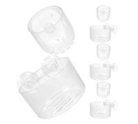 ifundom 8 Pièces Transparent Aquarium Feeder Cups with Suction for Shrimp Feeding and Plant Holder Floating Fish Tank Bowls for Stable Water Quality
