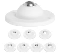 ifundom 8pcs Roulettes Pivotantes Adhésives Robustes en Plastique et Acier Design Intégré Boule et Support pour Poubelle et Pot de Fleurs sans Rayer le Sol