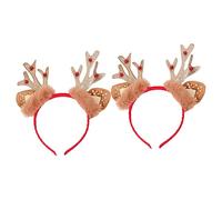 ifundom 8pièces Antlers Headband Couronne De Noël Éléments De Fête Accessoire De Cheveux Pour Célébrations Et Photographies Festives