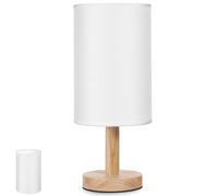 ifundom Abat-jour de Table Remplaçable en Lin Blanc pour Ampoule E27 | Forme Cylindrique, Trou de 40mm, Assemblage Facile, Style Simple et Élégant pour Maison et Mariages