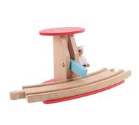 ifundom Accessoires de Train en Bois 1 Lot de Barrage Routier Figurines Aléatoires, de Simulation Ferroviaire pour Garçon et Filles, Jeu Éducatif de Construction et Décor de Circuit Bois,