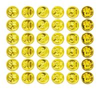 ifundom Accessoires Pirate 48 Pièces de Monnaie Plastique Doré, Jouets Amusants pour Fête et Jeu de Trésor de Pirates