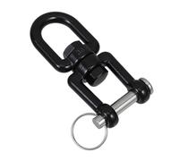 ifundom Anneau Pivotant Double pour Chaise Suspendue et Connecteur de Matériel Rotatif pour Hamac et Aérien Noir avec Goupille