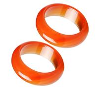 ifundom Anneaux en Pierre Rouge pour Couples, Lot de 2 Bagues en Agate et Cornaline, Tailles 16-18 MM, Bijoux Légers pour Femmes, Adaptés aux Fiançailles et Sorties Quotidiennes