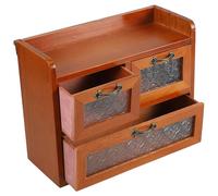ifundom Armoire en Bois Vintage Verre pour Rangement Multiple, Meuble Vitrine Marron Robuste, pour Bureau ou Chambre, Design Chic et Pratique
