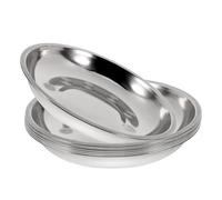 ifundom Assiettes Rondes Facile à Utiliser Lot de 6 en Acier Inoxydable Design Simple, Bords Lisses Couleur Argenté pour Barbecue et Pique-