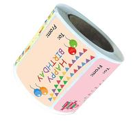 ifundom Autocollants Joyeux Anniversaire Autocollants d'Anniversaire pour Présents 200 Pièces Adhésifs pour Fête d'Anniversaire Décorations Bureau Faciles à Utiliser