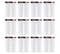 ifundom Autocollants Sourcils Imperméables 6d Effet Poils Naturels, Pack 12 Pièces Noir, Pochoirs Tatouage Temporaire Sourcils pour Maquillage Précis et Rehaussement du Regard